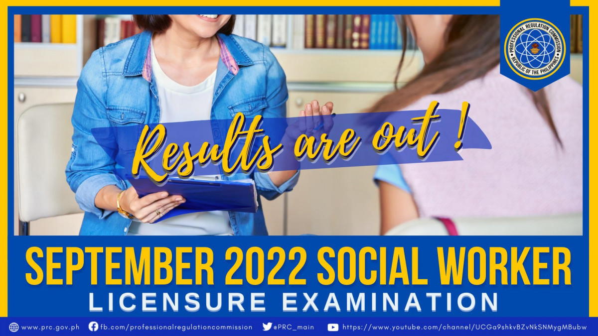 Social Worker: September 2022 PRC Board Exam Result - Education In ...