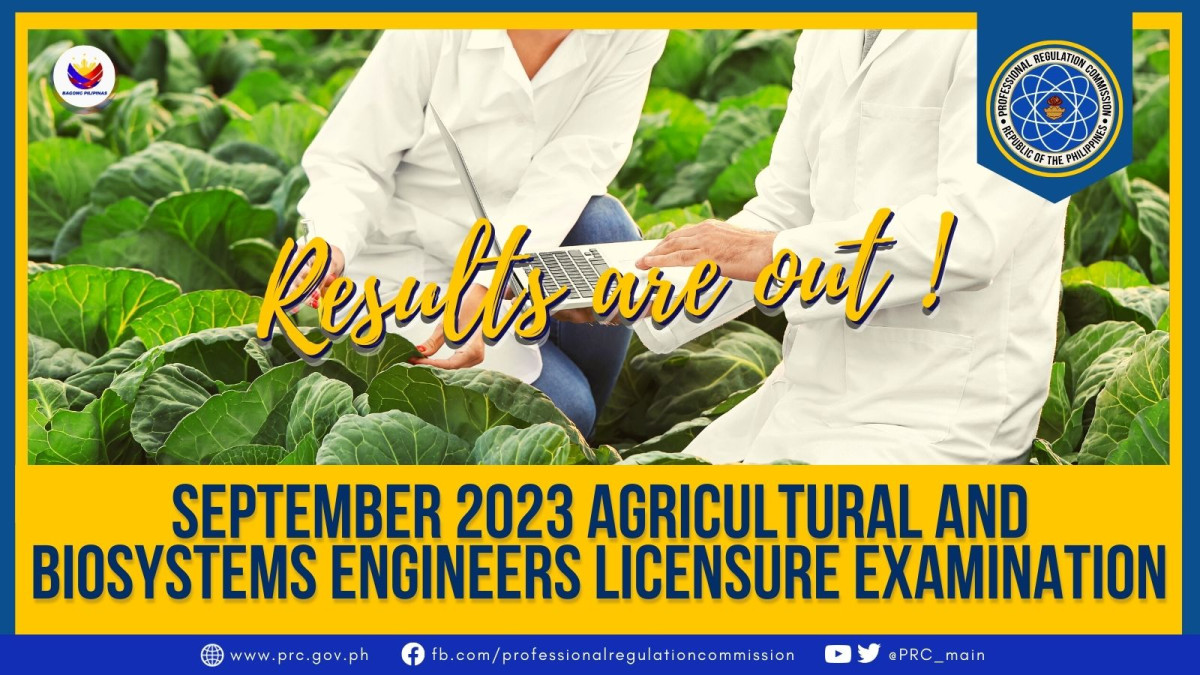 Agricultural And Biosystems Engineer: September 2023 PRC Board Exam ...