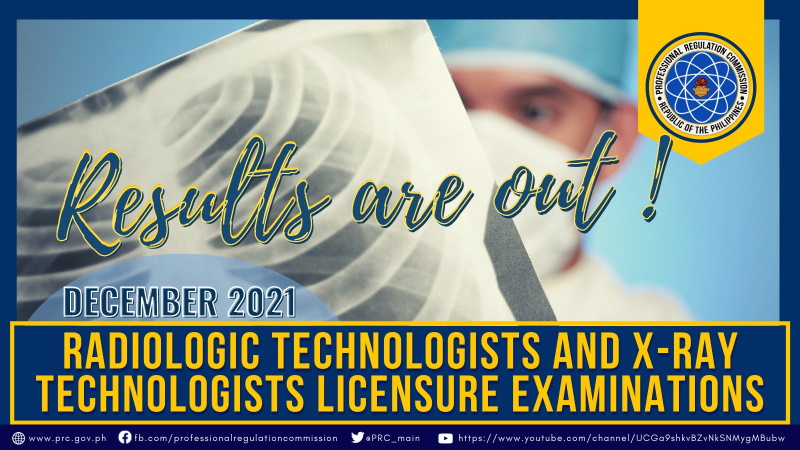 List Of Radiologic Technologist Board Exam Result Passers For March   Radiologic And X Ray Technologist Licensure Exam Result Passers For December 2021 1 