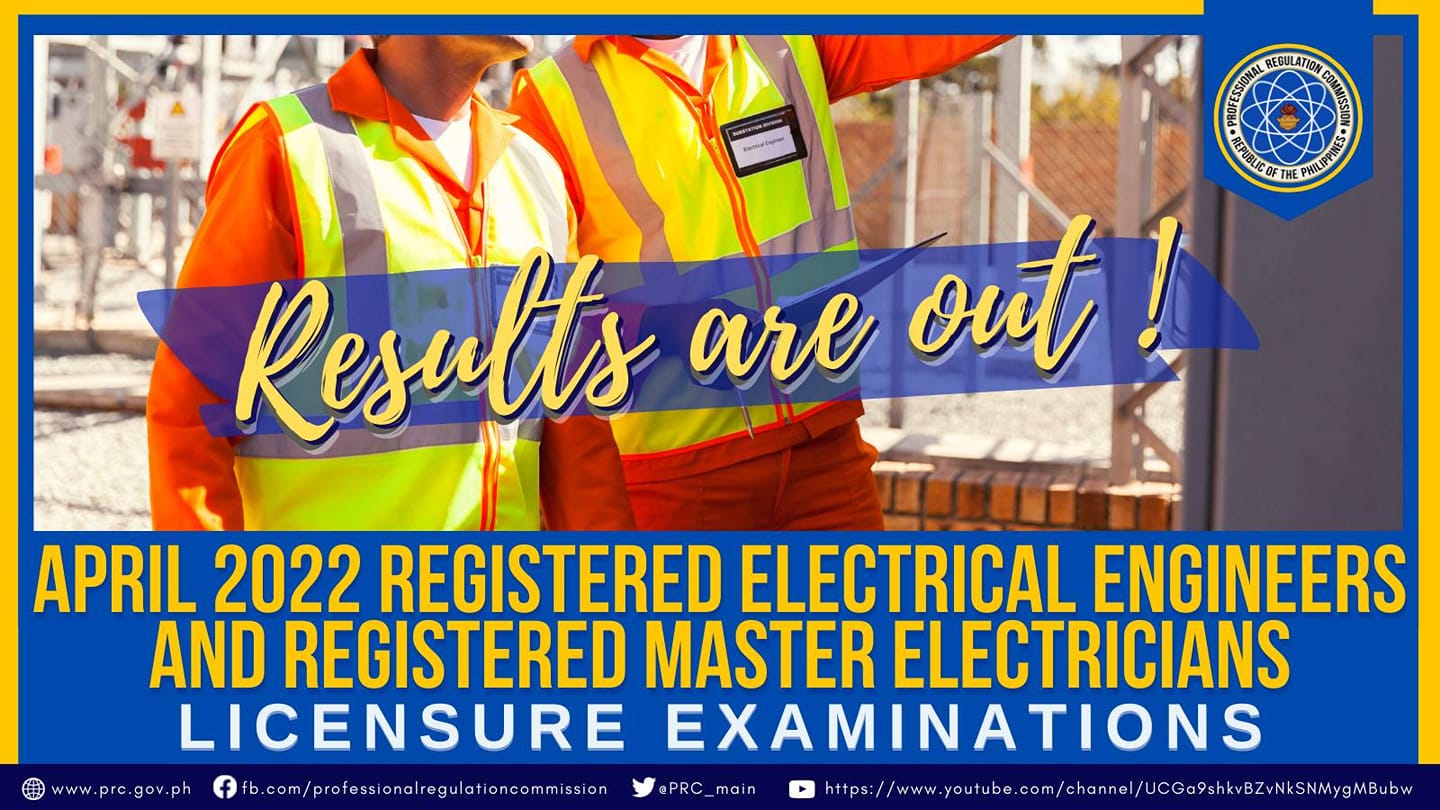 List of Electrical Engineer Board Exam Result Passers for April 2022