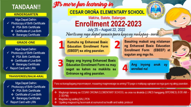 Cesar Oroña Elementary School - Education in Philippines