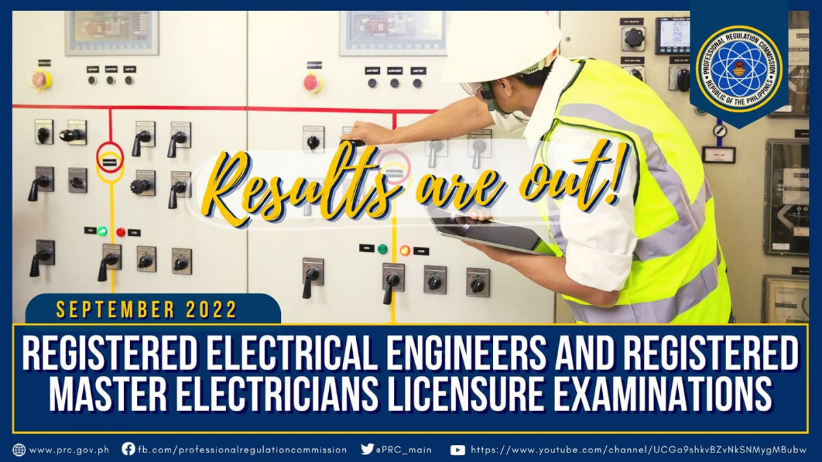 Registered Electrical Engineer September 2022 PRC Board Exam Result Education in Philippines