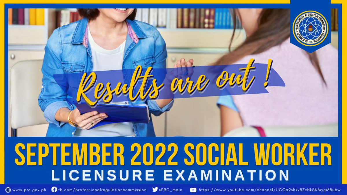 Social Worker September 2022 PRC Board Exam Result Education in