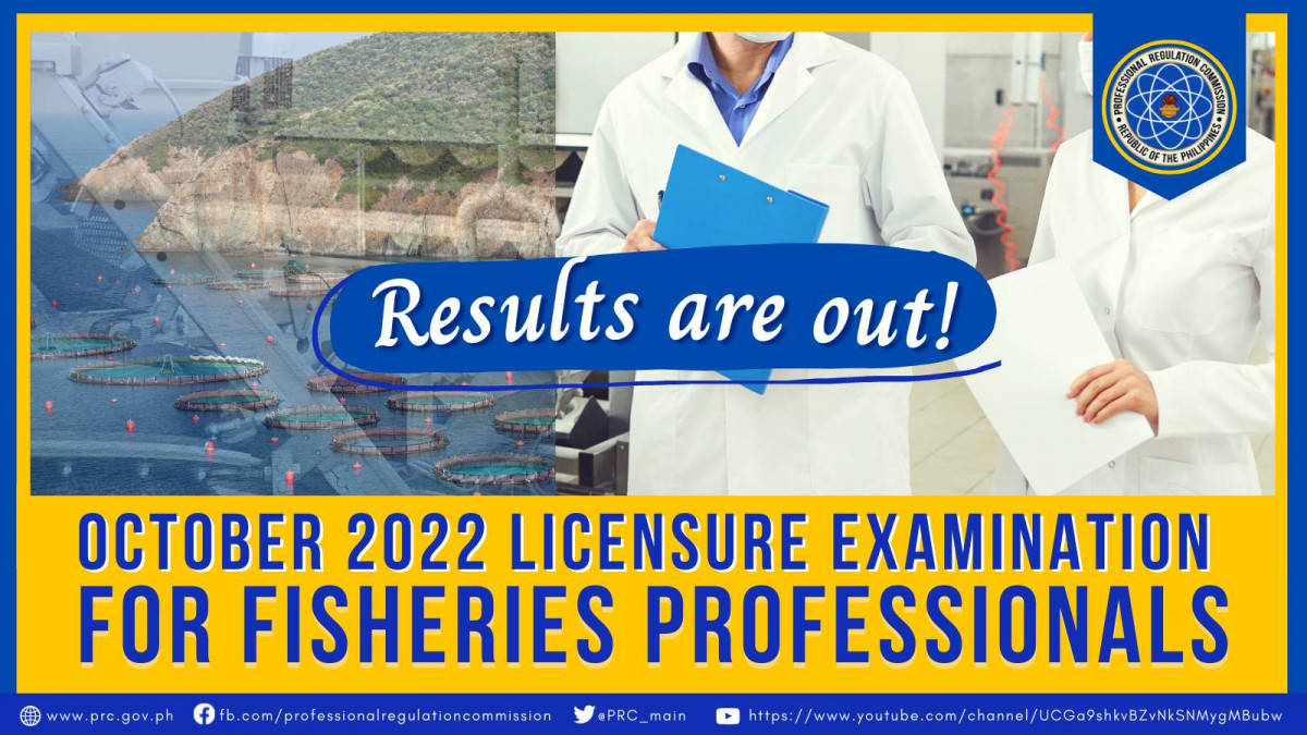 Fisheries Professionals October Prc Board Exam Result Education In Philippines