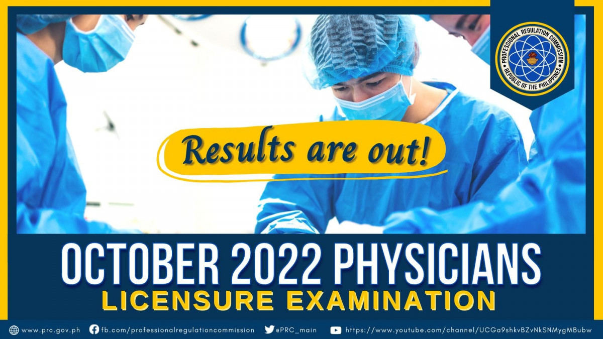 Physician October 2022 PRC Board Exam Result Education in Philippines