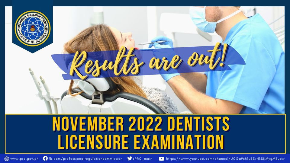 Dentist November 2022 PRC Board Exam Result Education in Philippines
