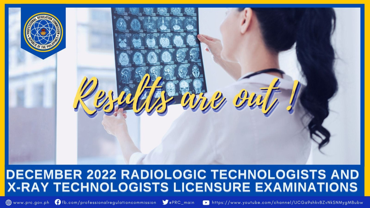Radiologic Technologist December 2022 PRC Board Exam Result