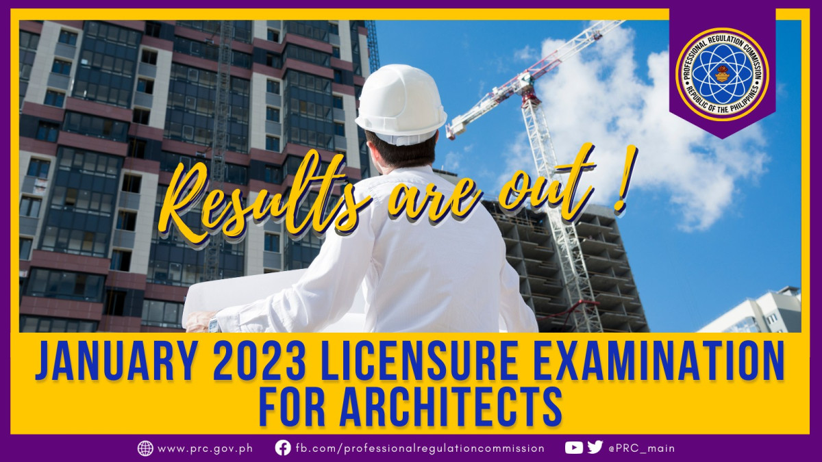 Architect January 2023 PRC Board Exam Result Education in Philippines