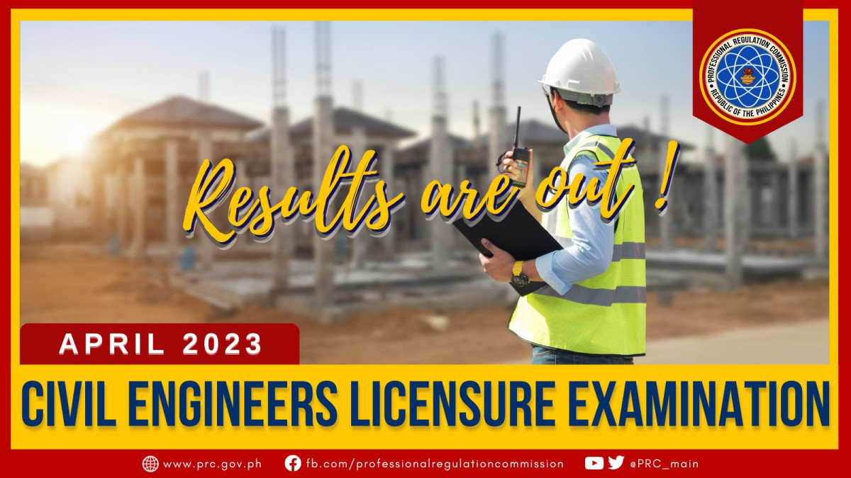April 2023 Civil Engineers Licensure Examination Results 