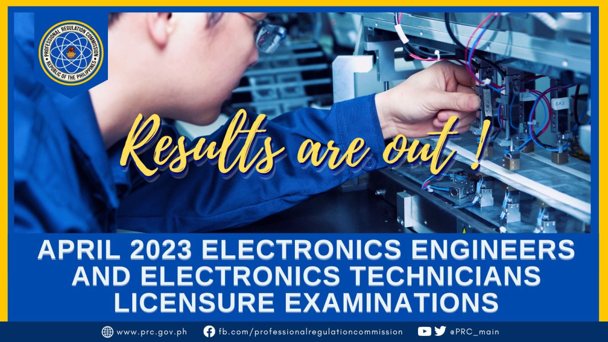 ELECTRONICS TECHNICIAN April 2023 PRC Board Exam Result Education in