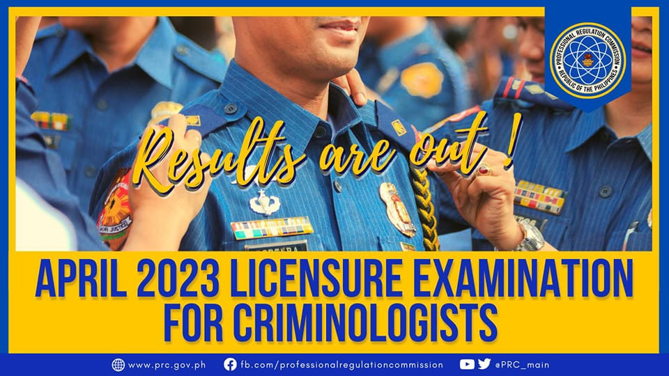 Criminologist April 2023 PRC Board Exam Result Education in Philippines