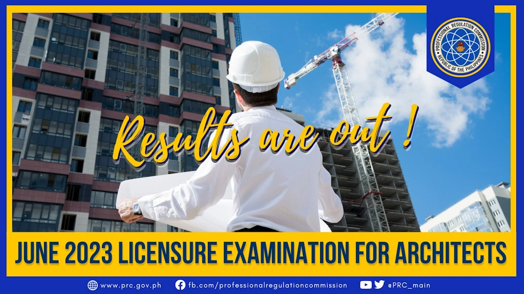 Architect (ALE) June 2023 PRC Board Exam Result Education in Philippines