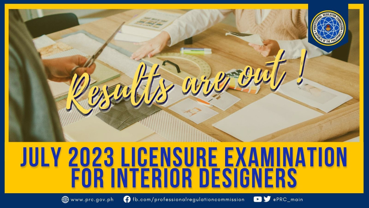 July 2023 Licensure Examination For Interior Designers Results 
