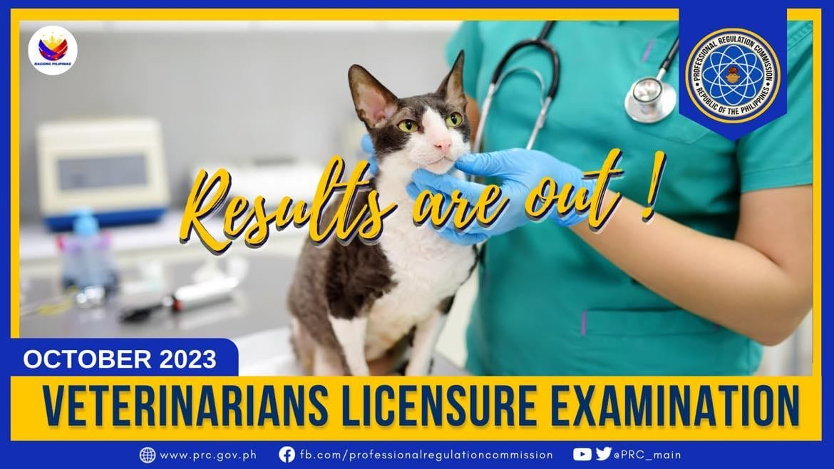 October 2023 Veterinarians Licensure Examination Results 