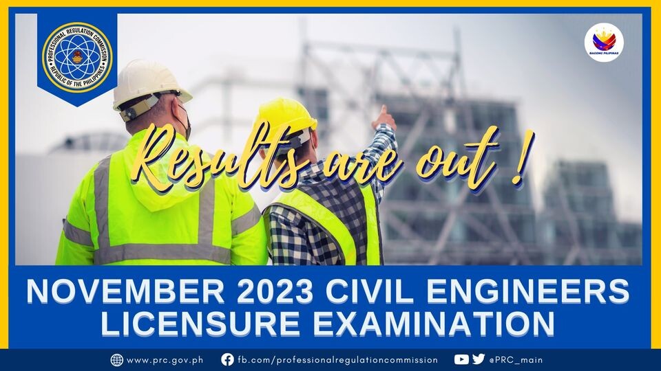 Civil Engineer November 2023 PRC Board Exam Result Education in