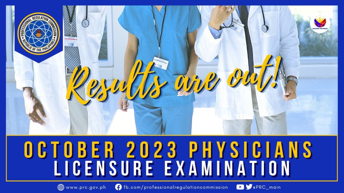 Physician October 2023 PRC Board Exam Result Education in Philippines