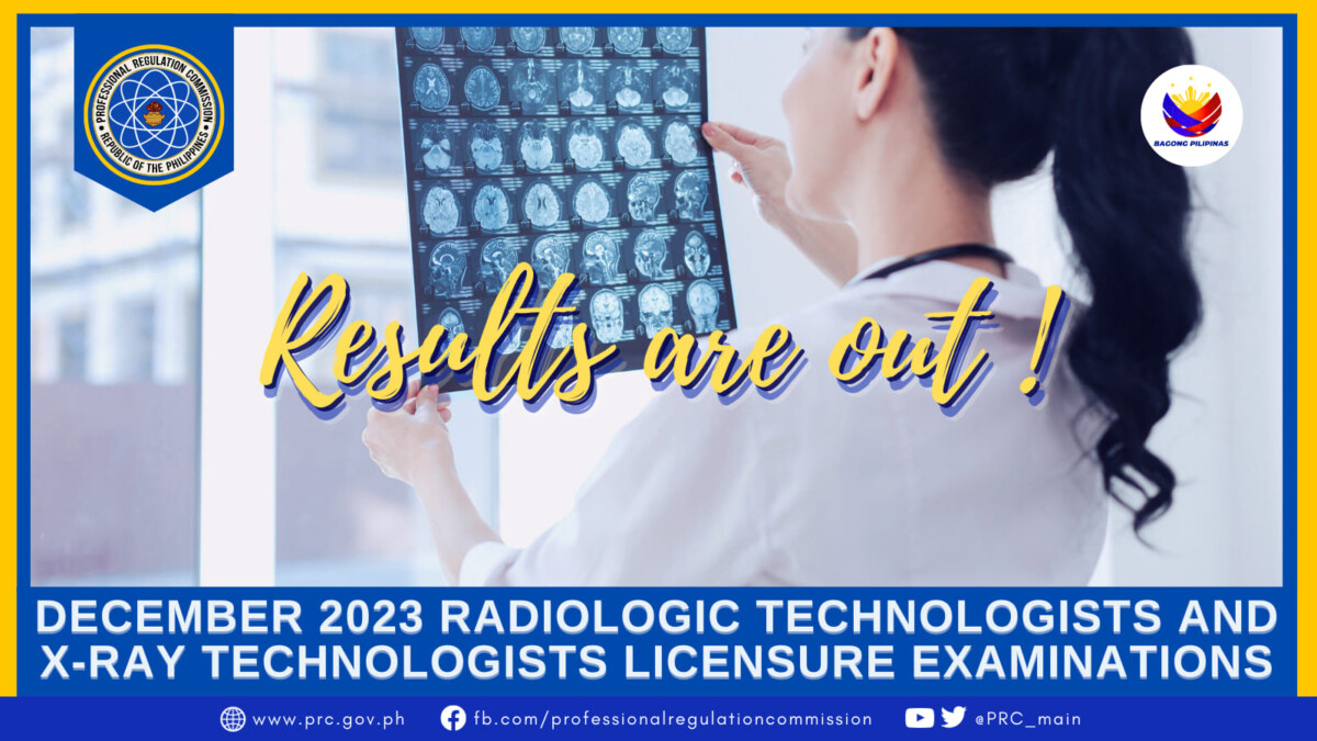 Radiologic Technologist December 2023 PRC Board Exam Result